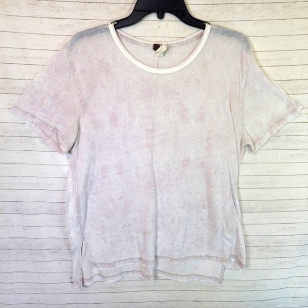 WE THE FREE SHORT SLEEVE SNAKESKIN SLUB TSHIRT, SZ SMALL